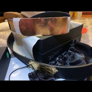 Giuseppe Zanotti Snake Skin Embossed Gold Belt 32